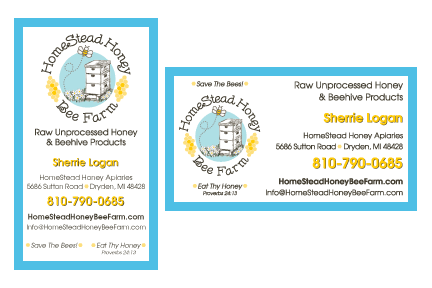 HomeStead Honey business cards